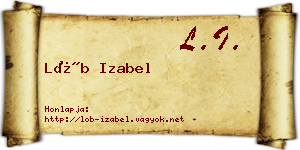 Löb Izabel névjegykártya